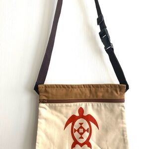 Sea Turtle Print Brown and Cream Tote Bag